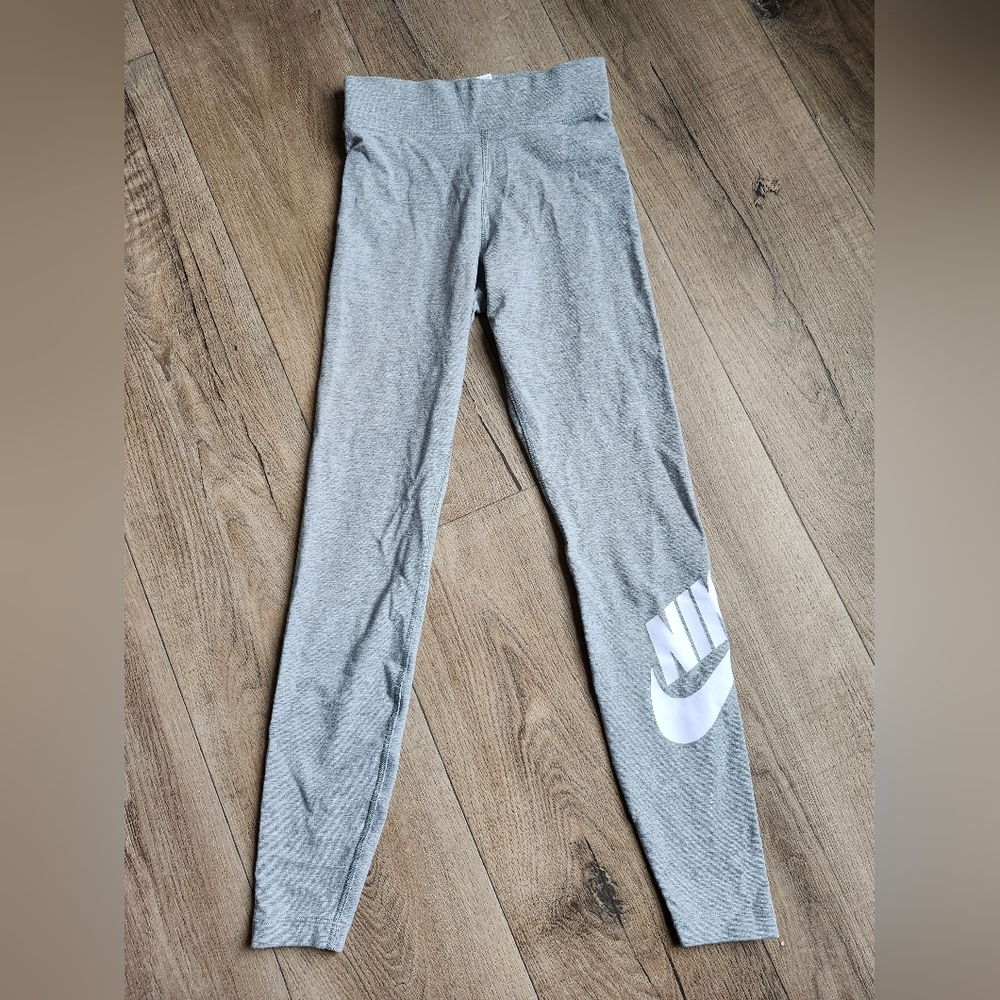Nike Gray and White Leggings
